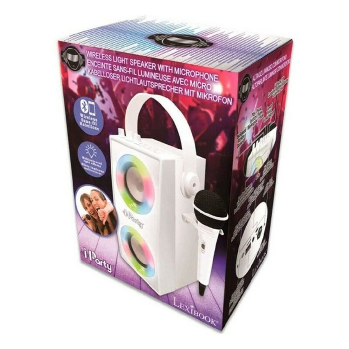 Draagbare Bluetooth Luidspreker met Microfoon iParty Lexibook BTP180Z Wit Bluetooth